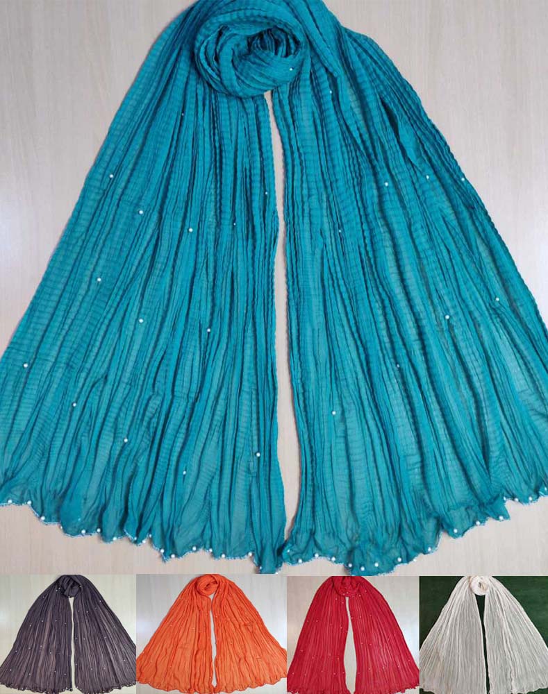 Chiffon Crush Dupatta With Pearl - ZD47