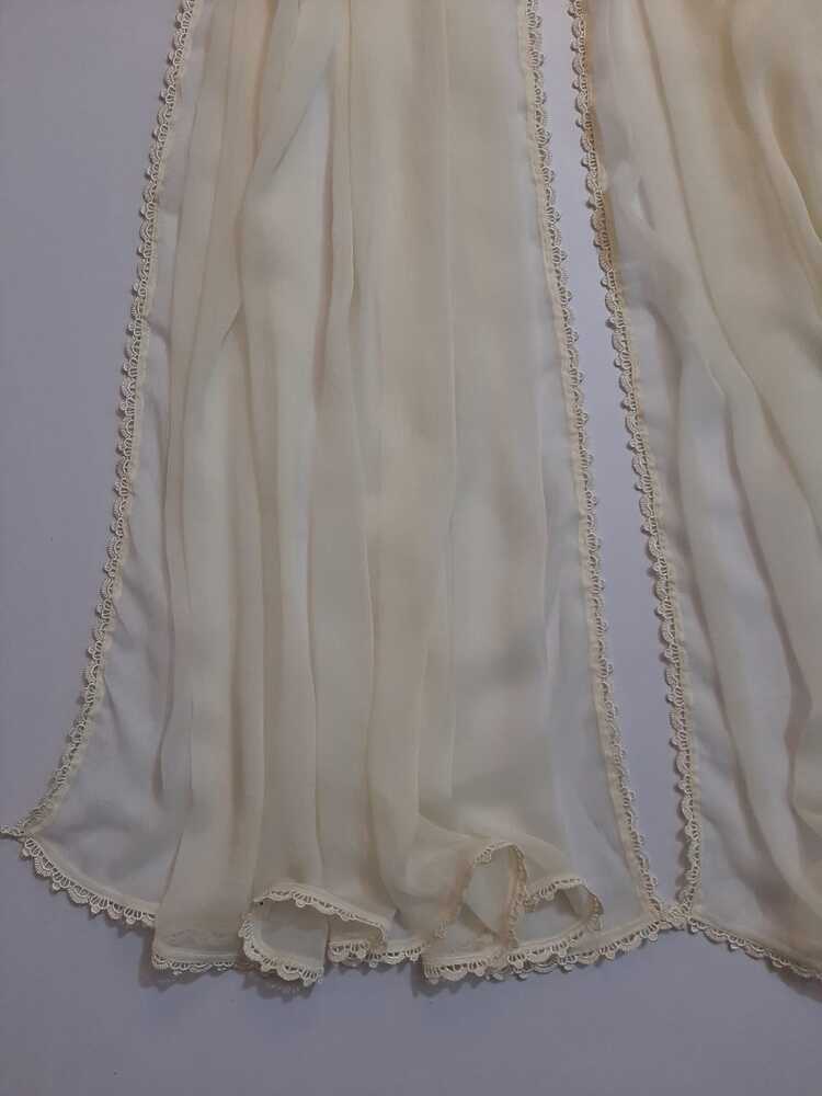 Chiffon dupatta With 4 Sided Lace - Cream - ZD808