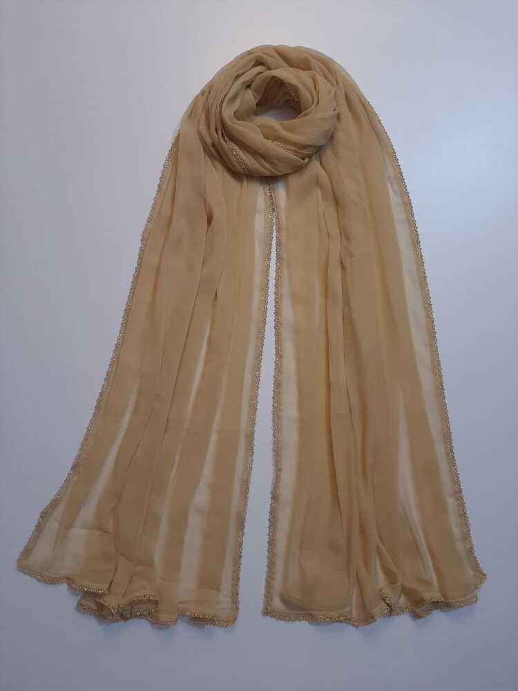 Colored chiffon dupatta With 4 Sided Lace - ZD739