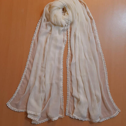 Colored chiffon dupatta With 4 Sided Lace - ZD739