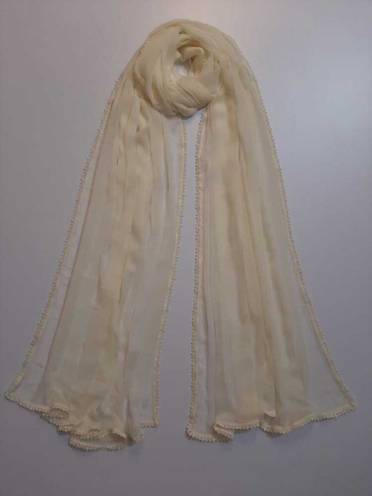 Colored chiffon dupatta With 4 Sided Lace - ZD739