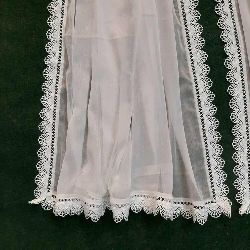 Chiffon Dupatta With 4 Sided Lace – White