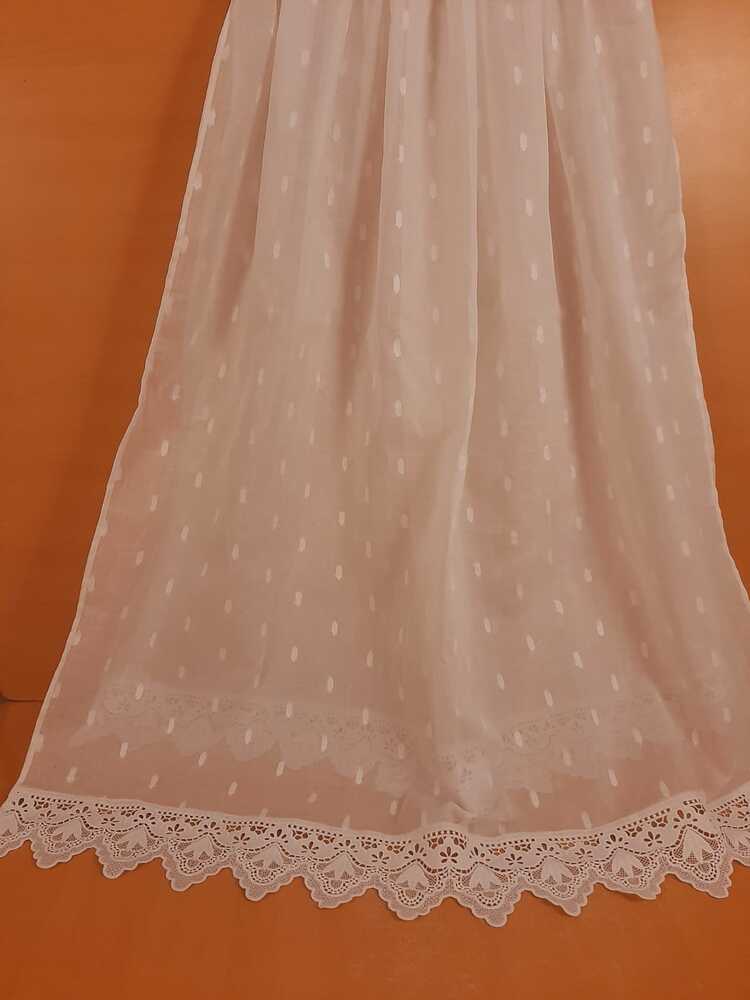 Brochia Lawn Dupatta With Bottom Lace - White - ZD805