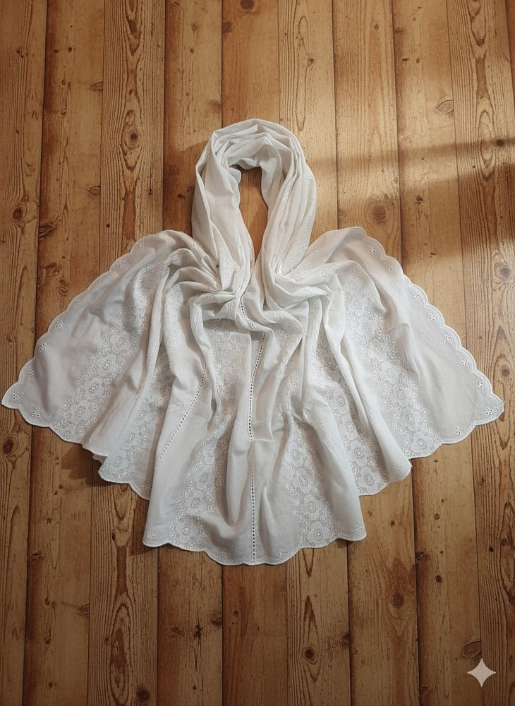 Embroided – Chikankari Summer Shawl / Chaddar - Lawn