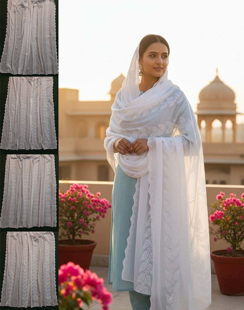 Embroided – Chikankari Summer Shawl / Chaddar - Lawn