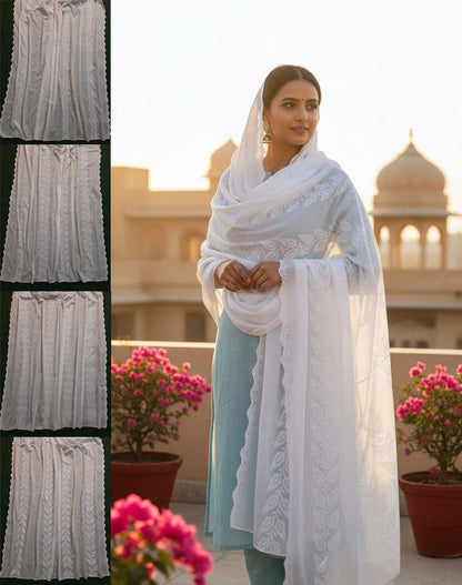 Embroided – Chikankari Summer Shawl / Chaddar - Lawn