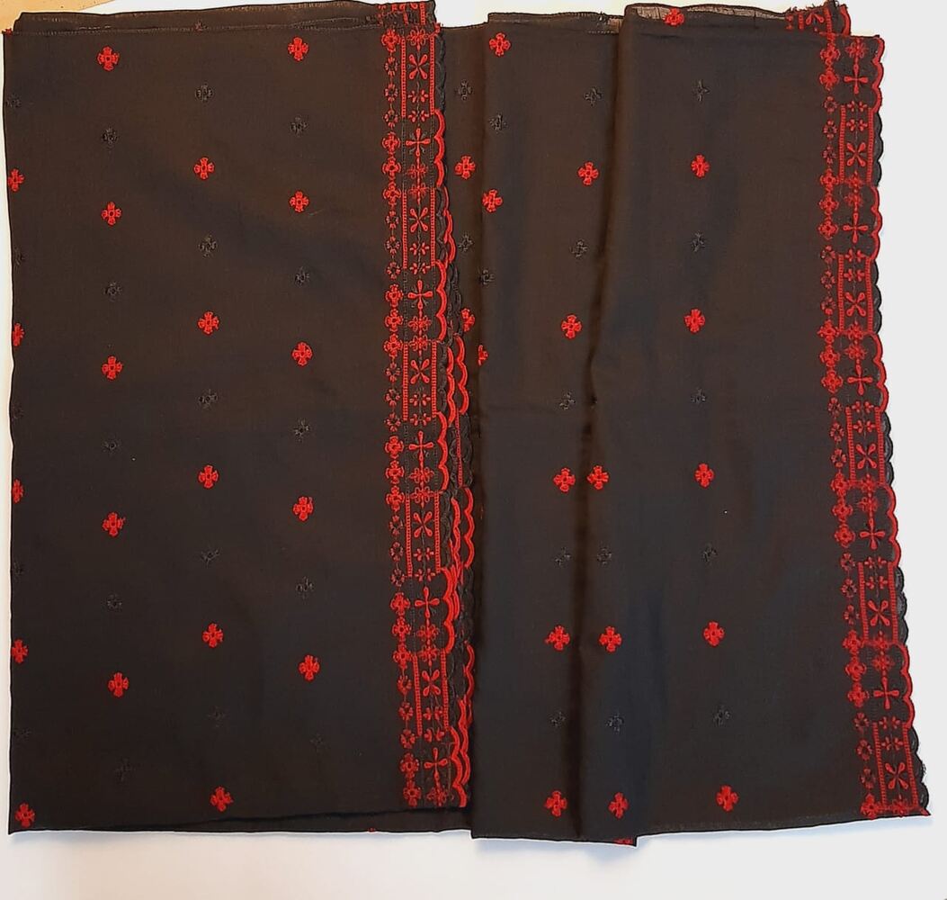 chikankari embroided black lawn shawl chaddar