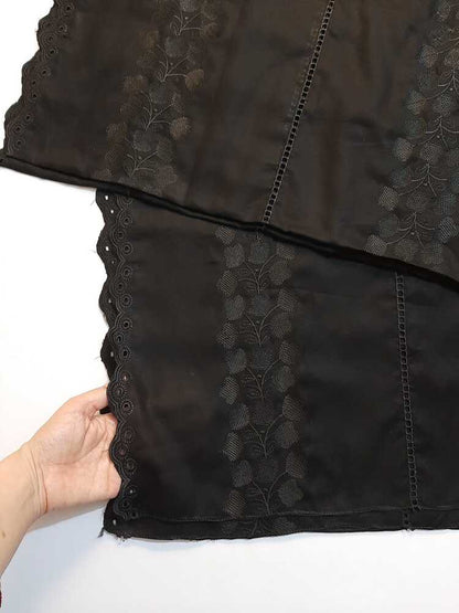 Chikankari Embroided Lawn Shawl - Black