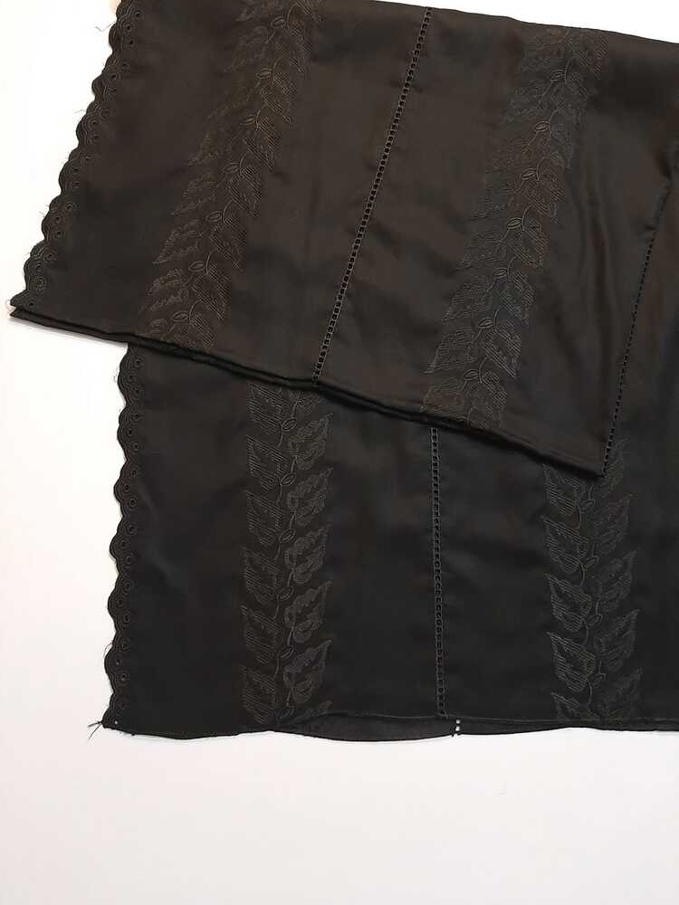 Chikankari Embroided Lawn Shawl - Black