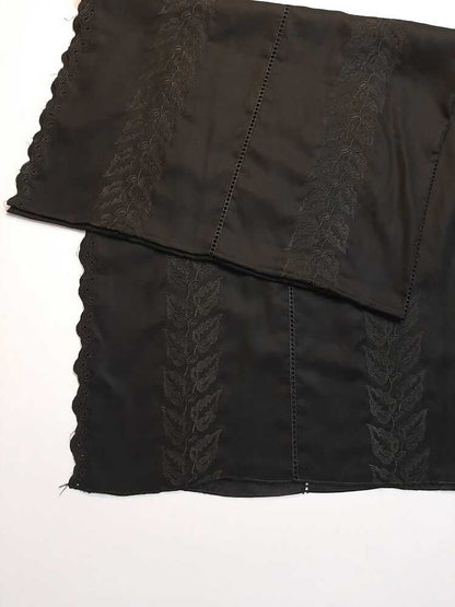Chikankari Embroided Lawn Shawl - Black