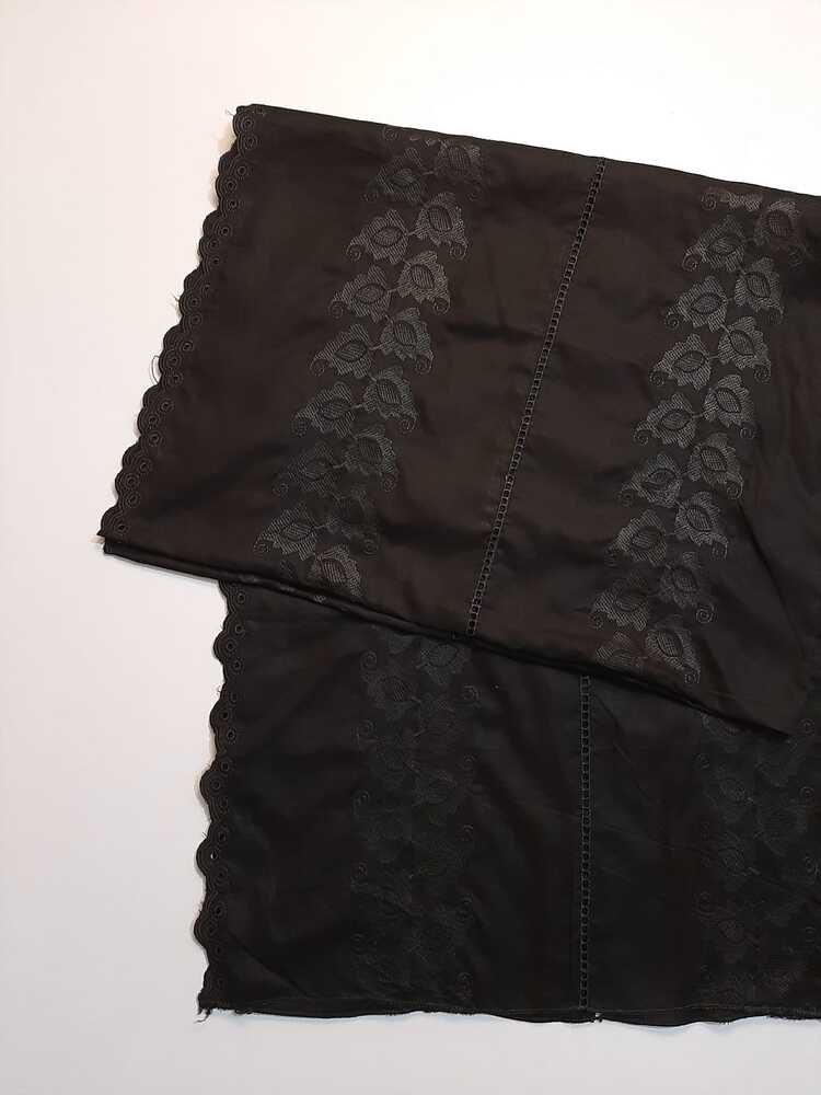 Chikankari Embroided Lawn Shawl - Black