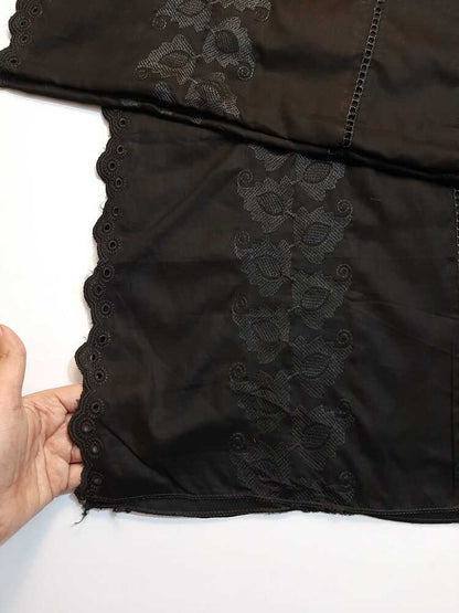 Chikankari Embroided Lawn Shawl - Black