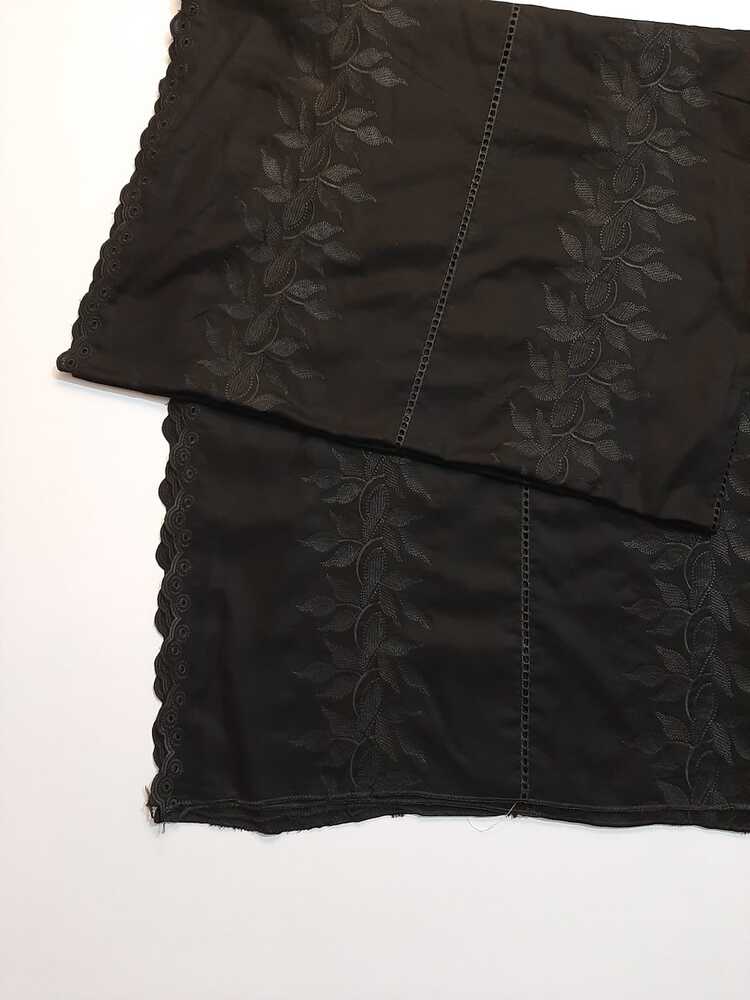 Chikankari Embroided Lawn Shawl - Black