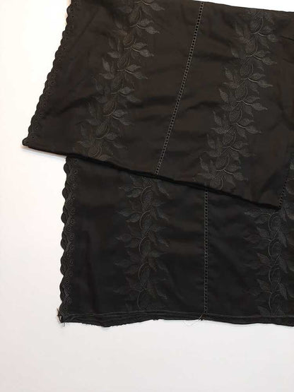 Chikankari Embroided Lawn Shawl - Black