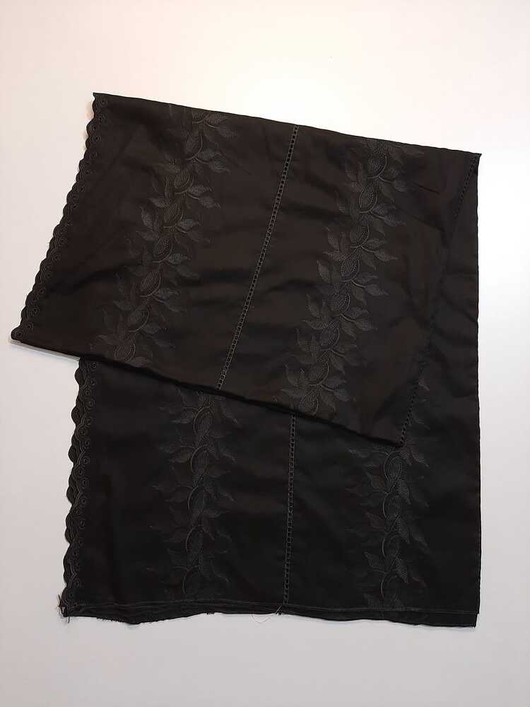 Chikankari Embroided Lawn Shawl - Black