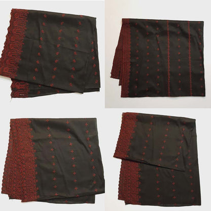 Chikankari Embroided Lawn Shawl - Black - SH13