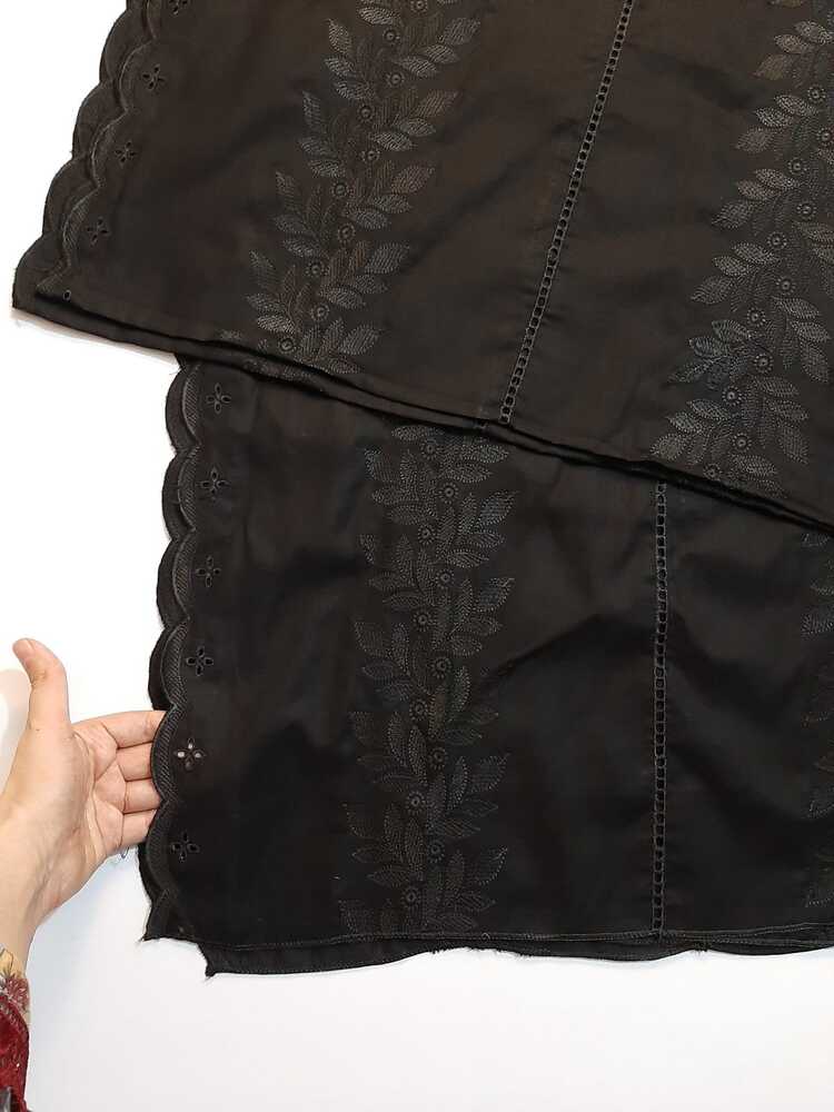 Chikankari Embroided Lawn Shawl - Black