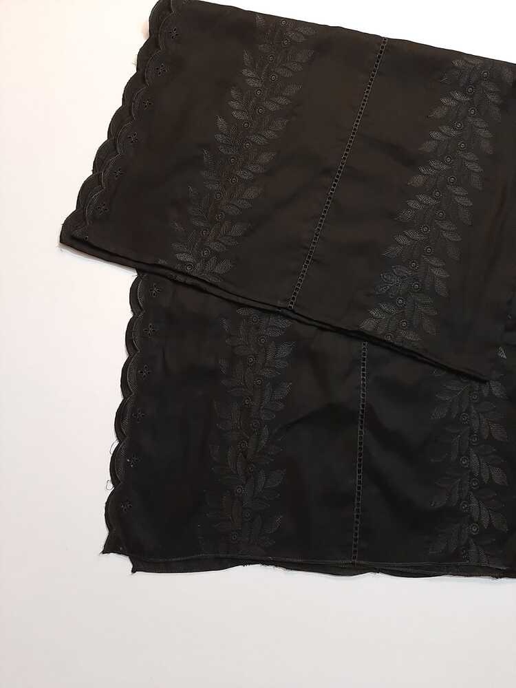 Chikankari Embroided Lawn Shawl - Black
