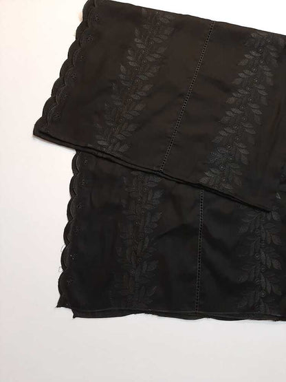 Chikankari Embroided Lawn Shawl - Black
