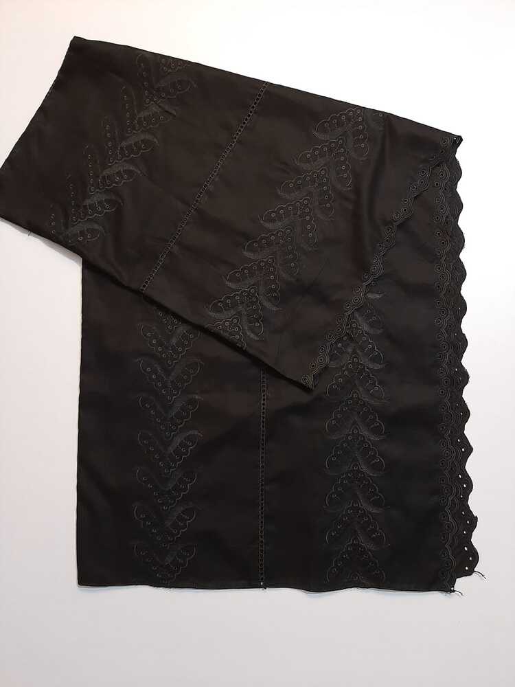 Chikankari Embroided Lawn Shawl - Black