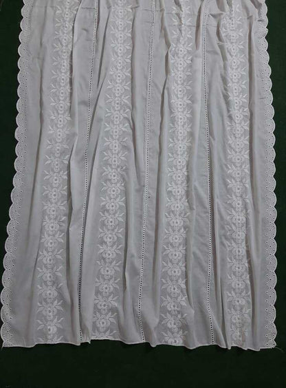Embroided – Chikankari Summer Shawl / Chaddar - White