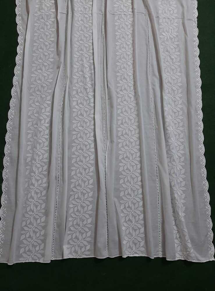 Embroided – Chikankari Summer Shawl / Chaddar - White