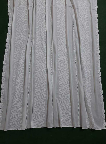 Embroided – Chikankari Summer Shawl / Chaddar - White