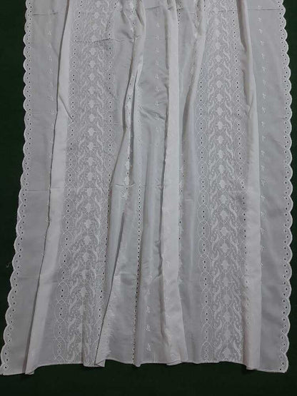 Embroided – Chikankari Summer Shawl / Chaddar - White
