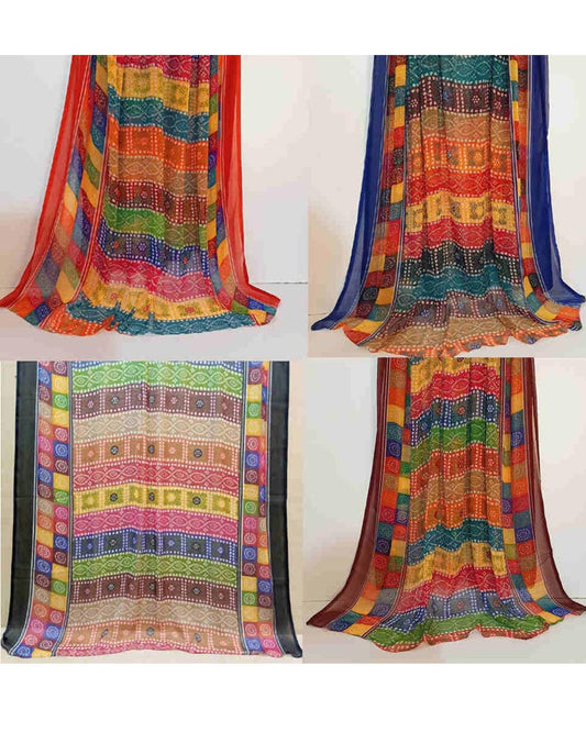 Chunri Printed Chiffon Dupatta - Length 2.5 Yards  - ZD620