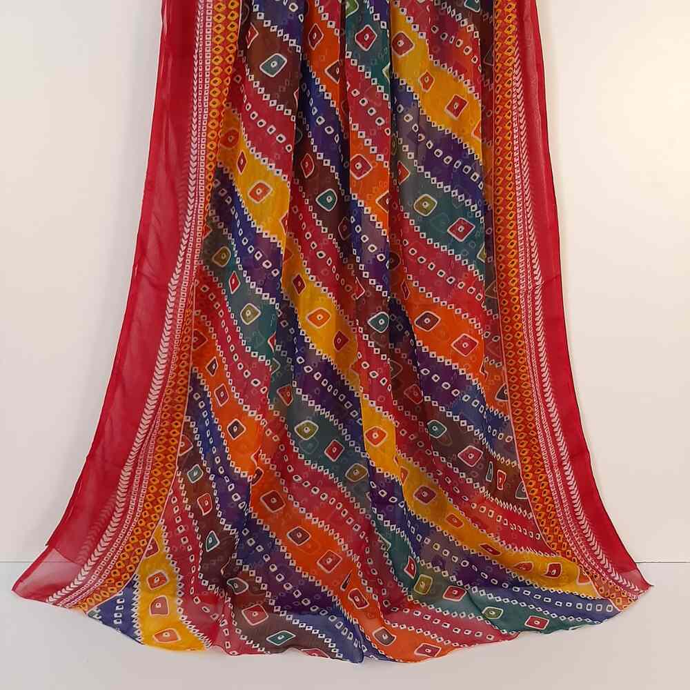 Chunri Printed Chiffon Dupatta - Length 2.5 Yards  - ZD650