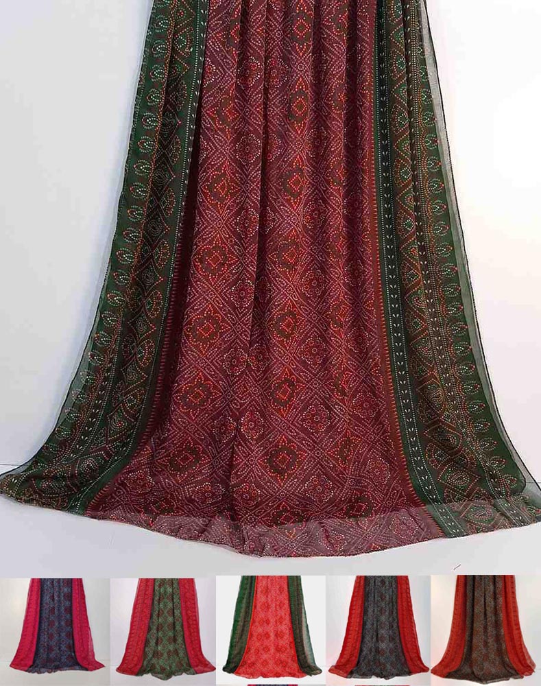 Chunri Printed Lawn Dupatta - Multi - ZD1149