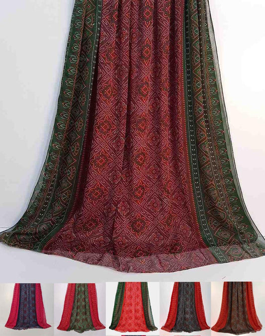 Chunri Printed Lawn Dupatta - Multi - ZD1149