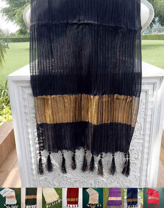 Crush Dupatta - Masuri - With Bottom Tassels - ZD205