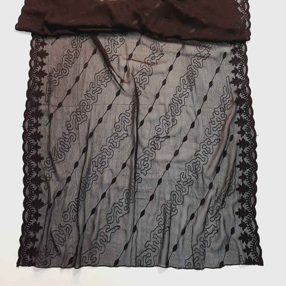 Cutwork Embroided Chiffon Dupatta - Black