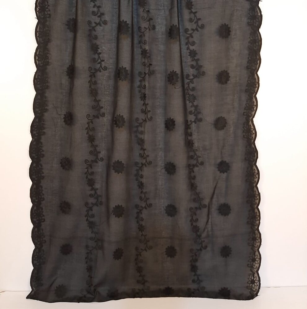 Cutwork Embroided Lawn Dupatta – Black