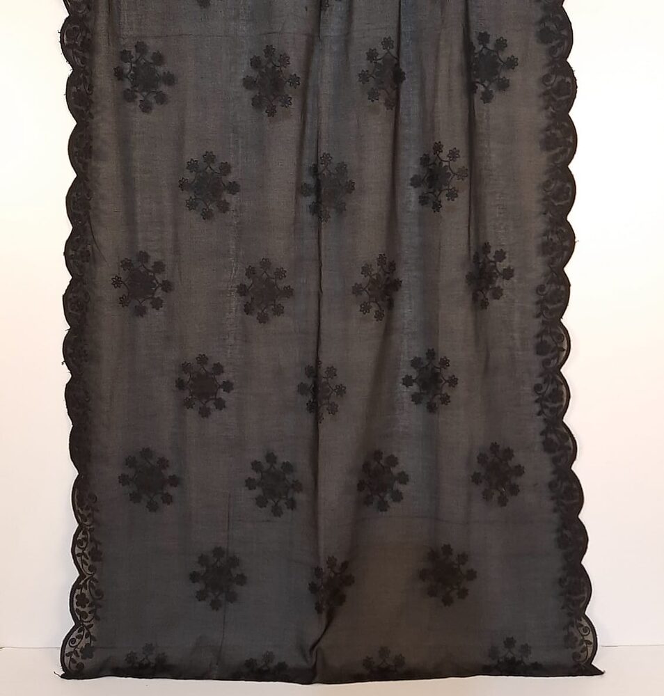 Cutwork Embroided Lawn Dupatta – Black