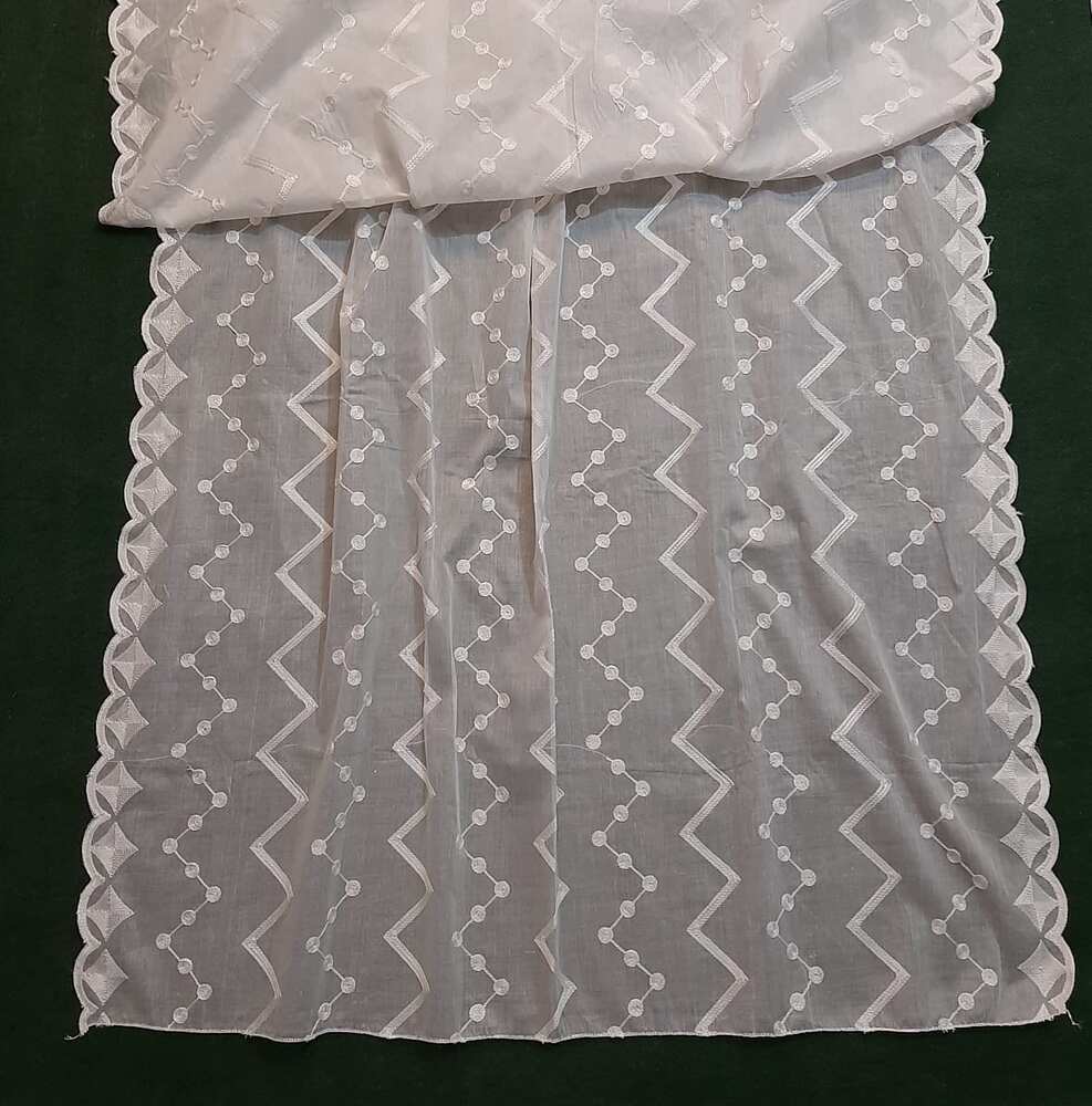Cutwork Embroided Lawn Dupatta – White