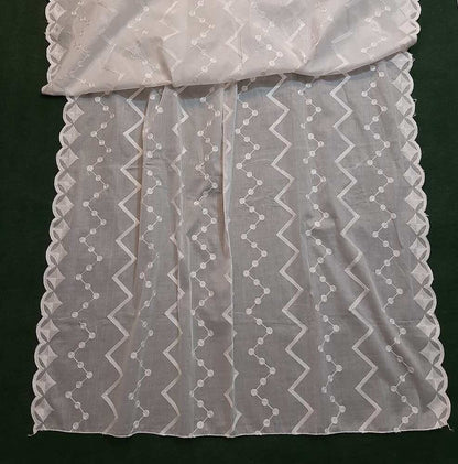 Cutwork Embroided Lawn Dupatta – White