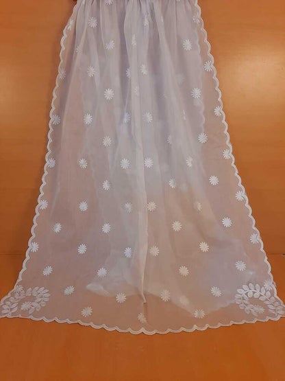 Cutwork Embroided Lawn Dupatta – White