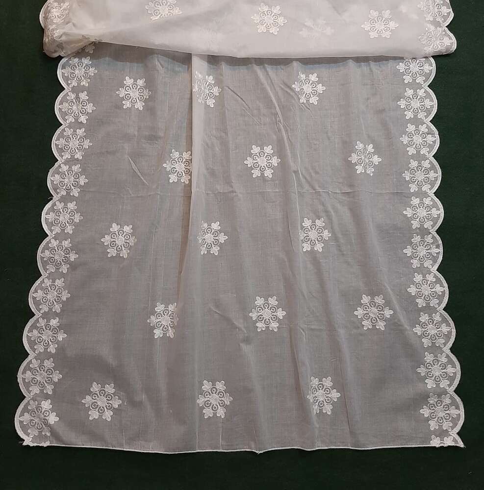 Cutwork Embroided Lawn Dupatta – White