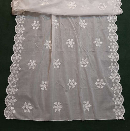 Cutwork Embroided Lawn Dupatta – White