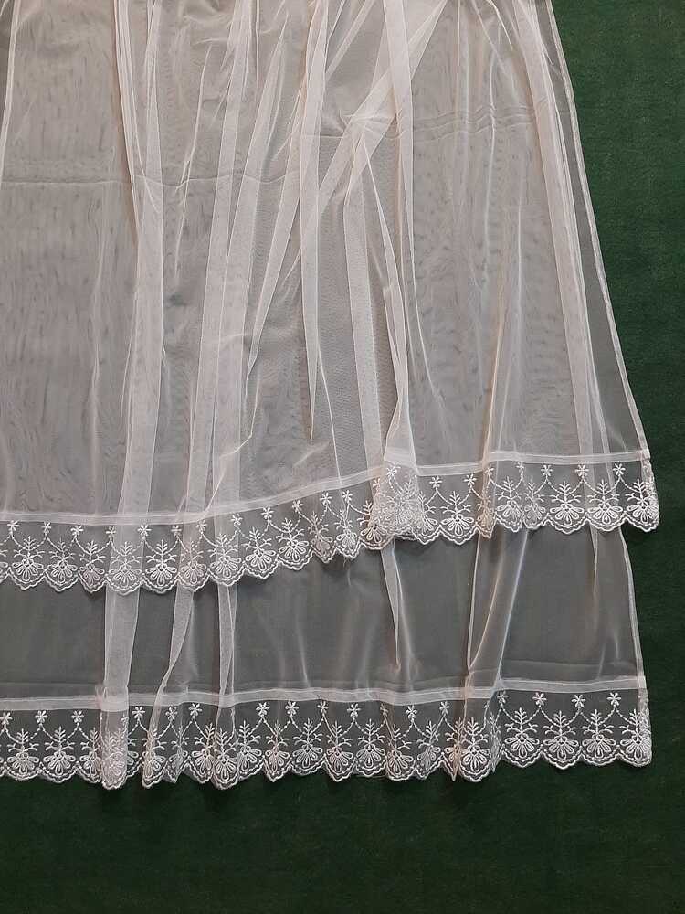 White Net Dupatta With Bottom Lace - ZD105