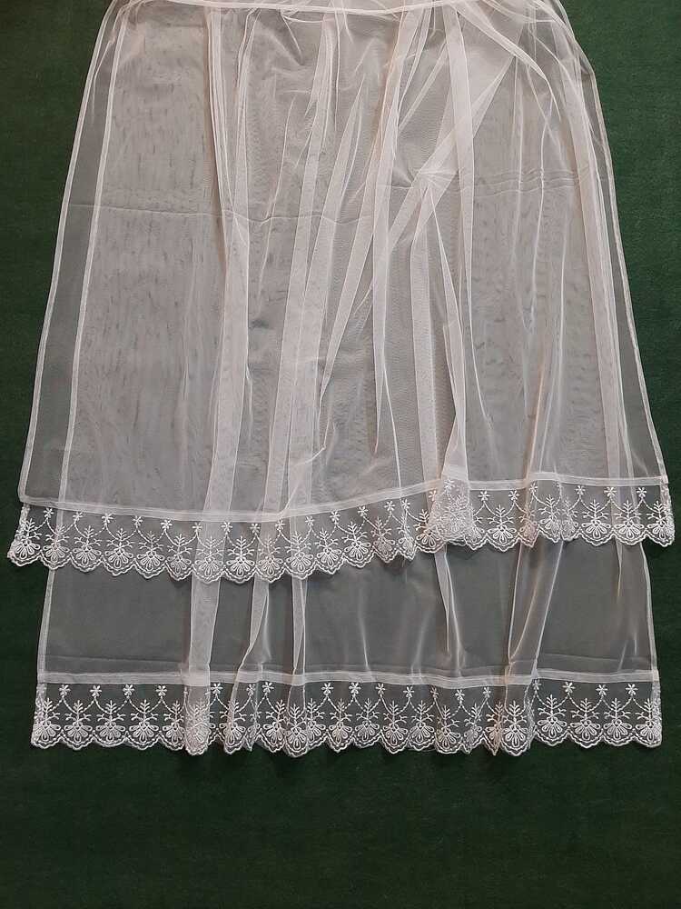 White Net Dupatta With Bottom Lace - ZD105