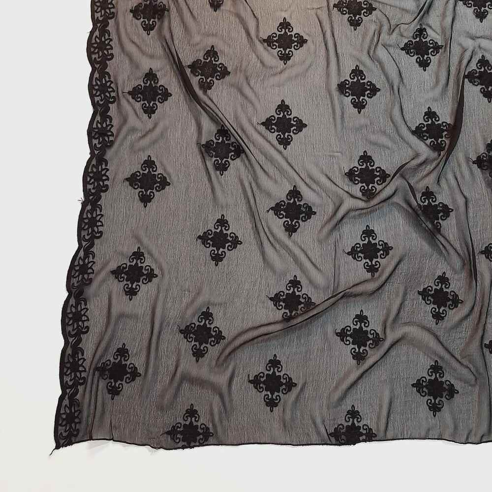 Embroided Chiffon Dupatta – Black