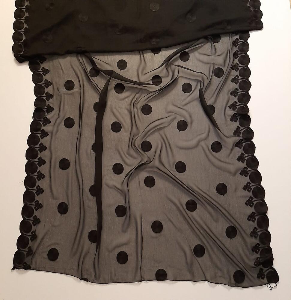 Embroided Chiffon Dupatta – Black