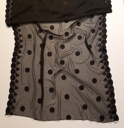 Embroided Chiffon Dupatta – Black
