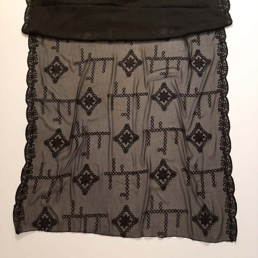 Embroided Chiffon Dupatta – Black