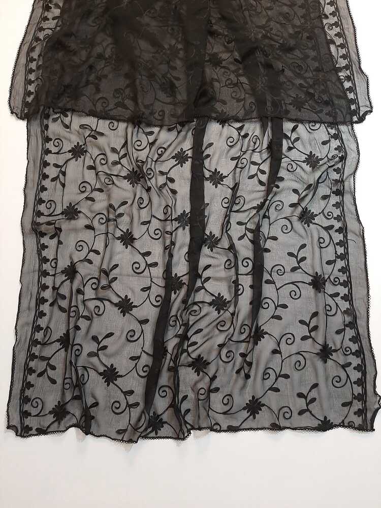 Embroided Chiffon Dupatta – Black