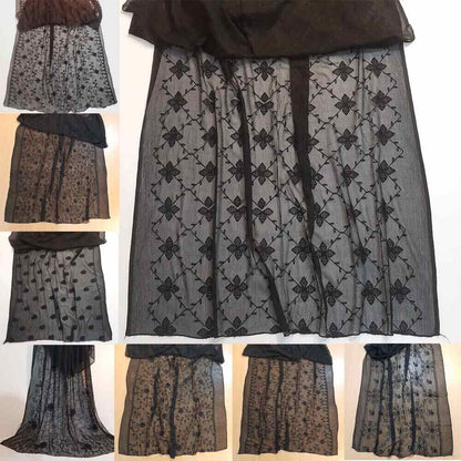 Embroided Chiffon Dupatta – Black – ZD817