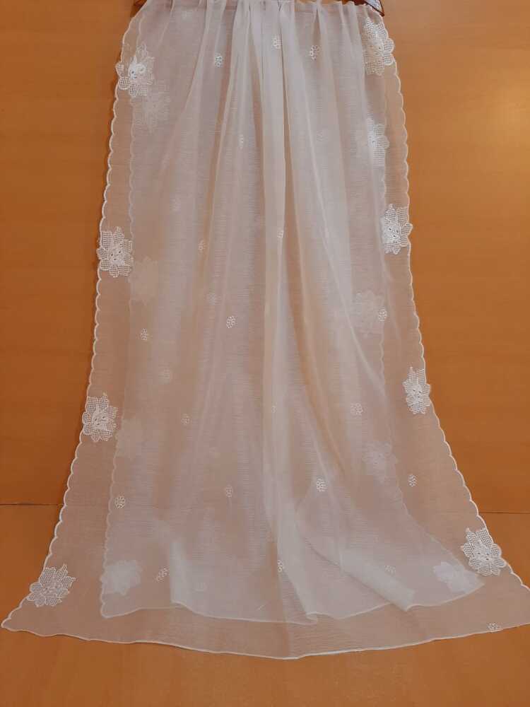Embroided Khaadi Organza Dupatta - Dyeable - LG02